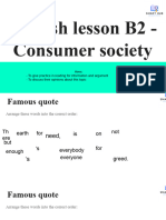 English Lesson B2 - Consumerism