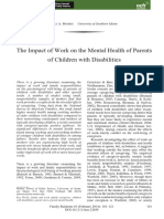 The Impact of Work On The Mental Health of Parents of Children With Disabilities
