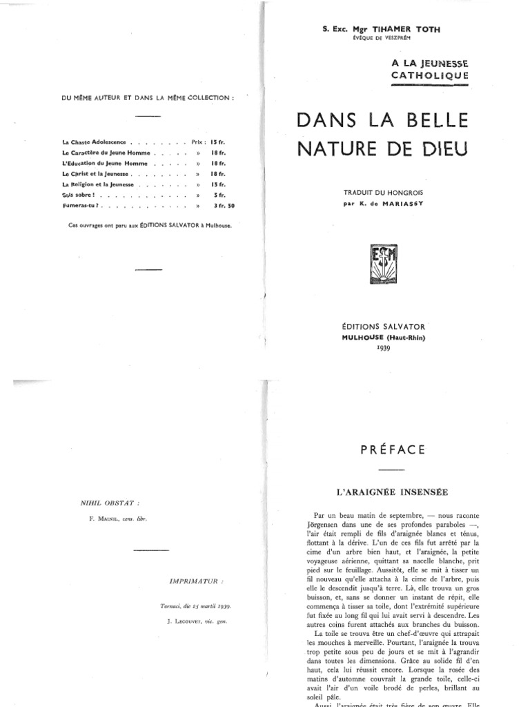 Tihamer Toth Dans La Belle Nature de Dieu | PDF