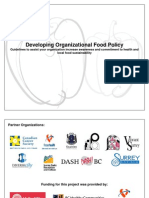 Developing Organizational Food Policy