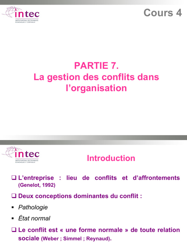 Gestion des conflits en entreprise | PDF | la communication | Actionnaire