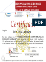 Certificado Gestion de Planillas