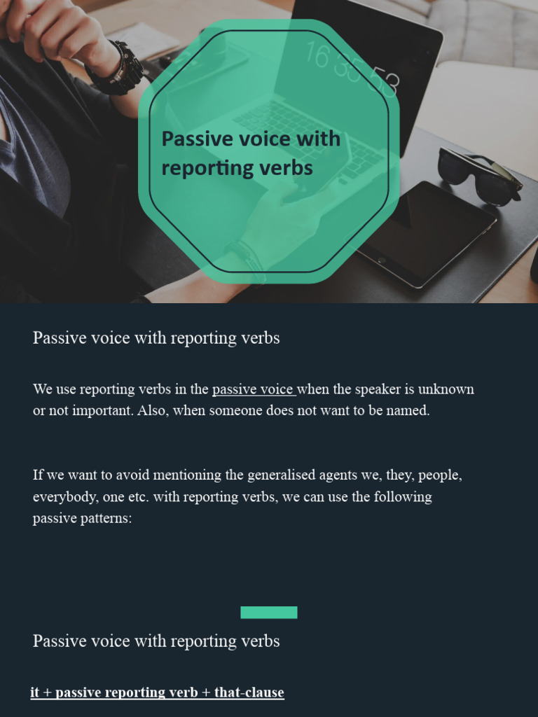 passive with reporting verbs PDF Verb Morphology