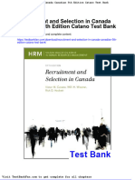 Full Download Recruitment and Selection in Canada Canadian 5th Edition Catano Test Bank