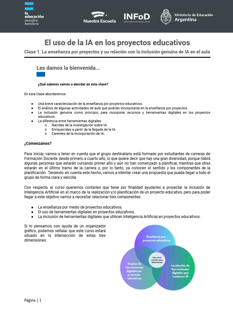IA en Proyectos Educativos para Docentes | PDF | Inteligencia ...