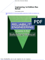 Full Download Reliability Engineering 1st Edition Rao Solutions Manual