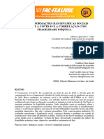 As Transformações Das Dinâmicas Sociais Durante a Covid-19 e a Correlação Com Fragilidade Psíquica