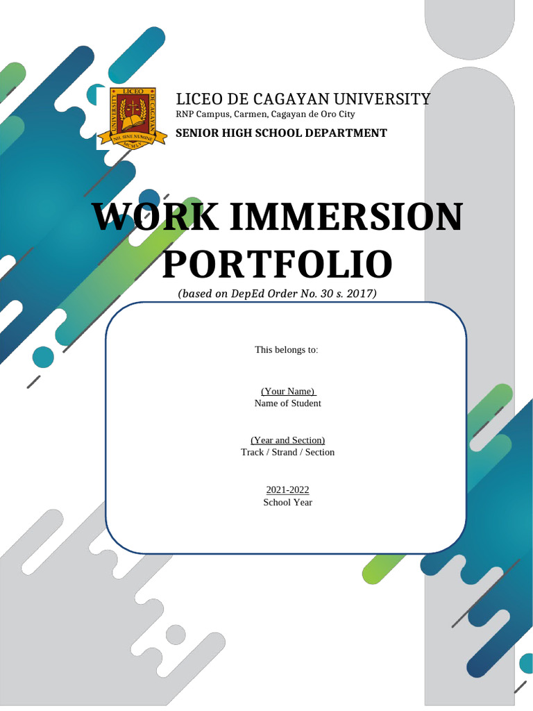 Portfolio for immersion pdf