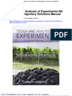 Full Download Design and Analysis of Experiments 8th Edition Montgomery Solutions Manual