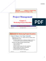 Project Management - Lecture 7 - Chapter 9 - Reducing Project Time