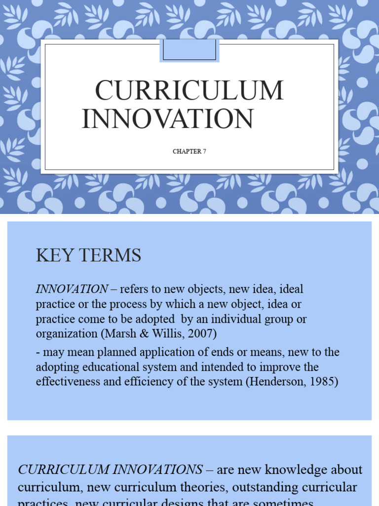What Is Curriculum Innovation Pdf Notes