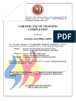 Annex B - Certificate of Training Completion