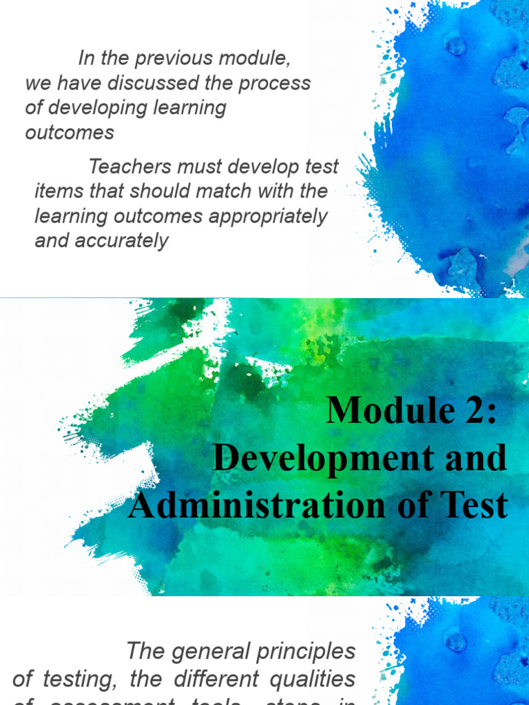 Test Development and Learning Outcomes | PDF | Educational Assessment ...