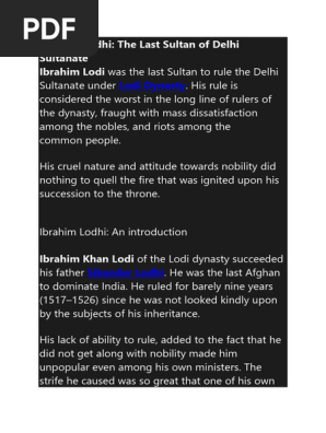 Uncle Of Ibrahim Lodi