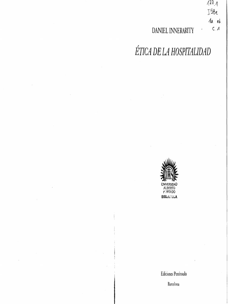 Innerarity - Etica de La Hospitalidad | PDF
