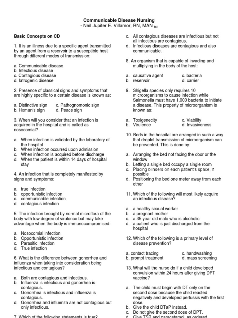 Communicable Disease Nursing Overview | PDF | Infection | Sexually ...