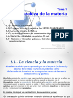 1.1.-, 1.2.-, 1.3.-, 1.4. - La Ciencia y La Materia. Primeras Leyes de La Química