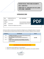 Cotizacion de Refrigerios Mibsac