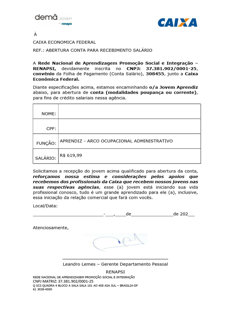 4 autoriza o para abertura de conta pdf