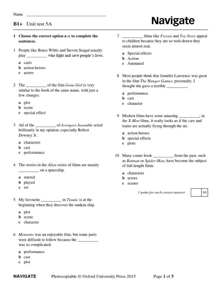 Unit Test 5A | PDF