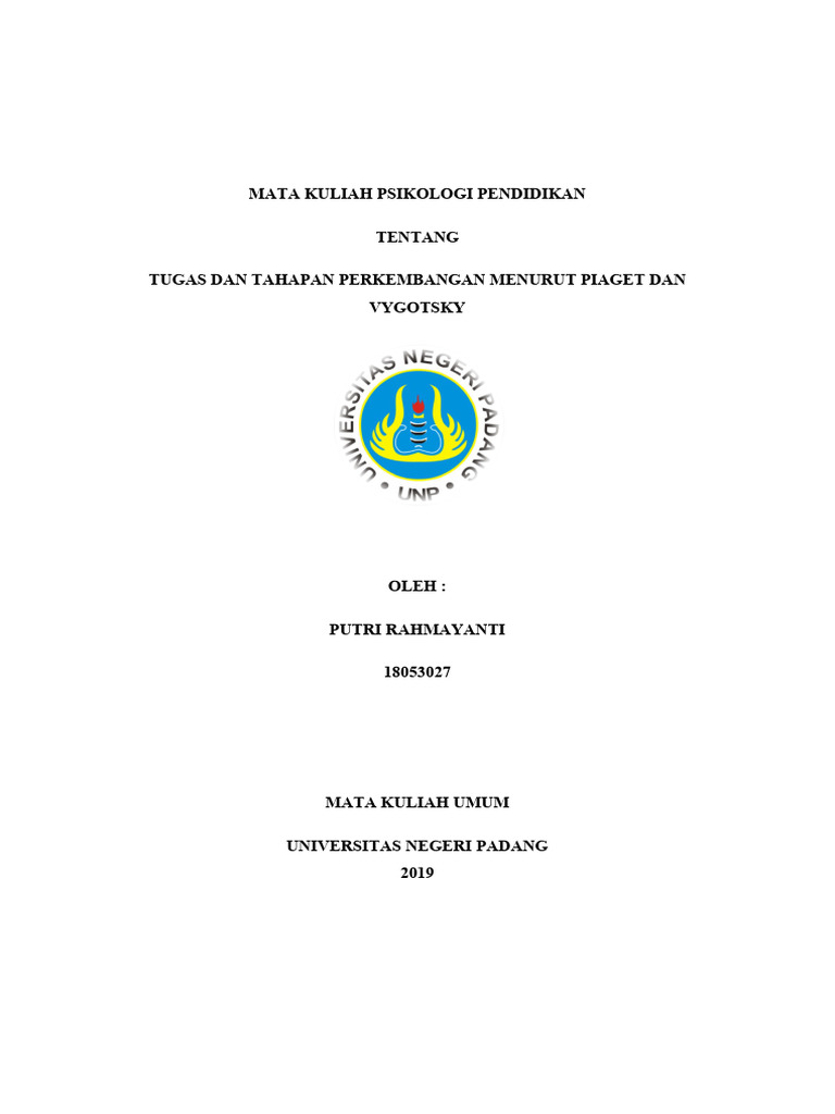 Tugas Dan Tahapan Perkembangan Menurut Piaget Dan Vygotsky Pdf