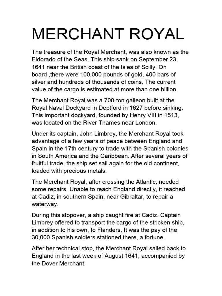 Royal Merchant Shipwreck and Treasure | PDF | Ships | Spanish Empire
