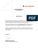 Certificación DAVIVIENDA