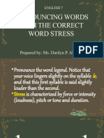 English 7 Pronouncing Words With The Correct Word Stress