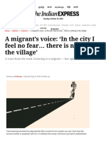 A Migrant's Voice - in The City I Feel No Fear There Is Nothing in The Village' - The Indian Express