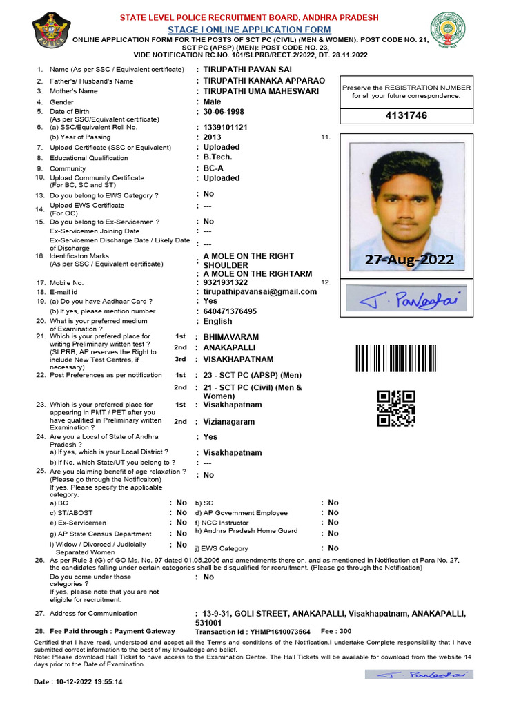 Ap Police Pavan - 4131746 | PDF | Government