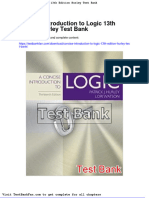 Full Download Concise Introduction To Logic 13th Edition Hurley Test Bank