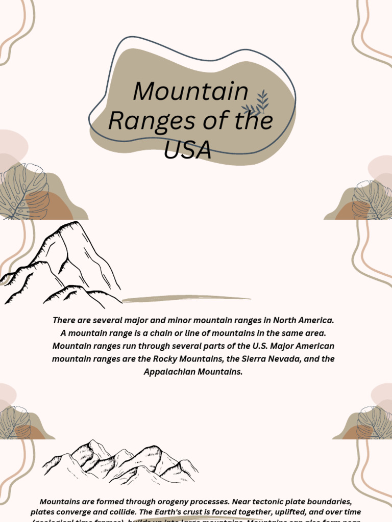 Mountain Ranges of the USA PDF Mountains Earth Sciences