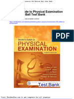 Full Download Seidels Guide To Physical Examination 8th Edition Ball Test Bank