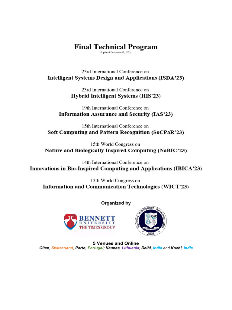 Final Program Dec08 | PDF
