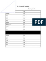 Interview Schedule