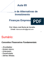 Aula 05 - Análise de Alternativas de Investimento