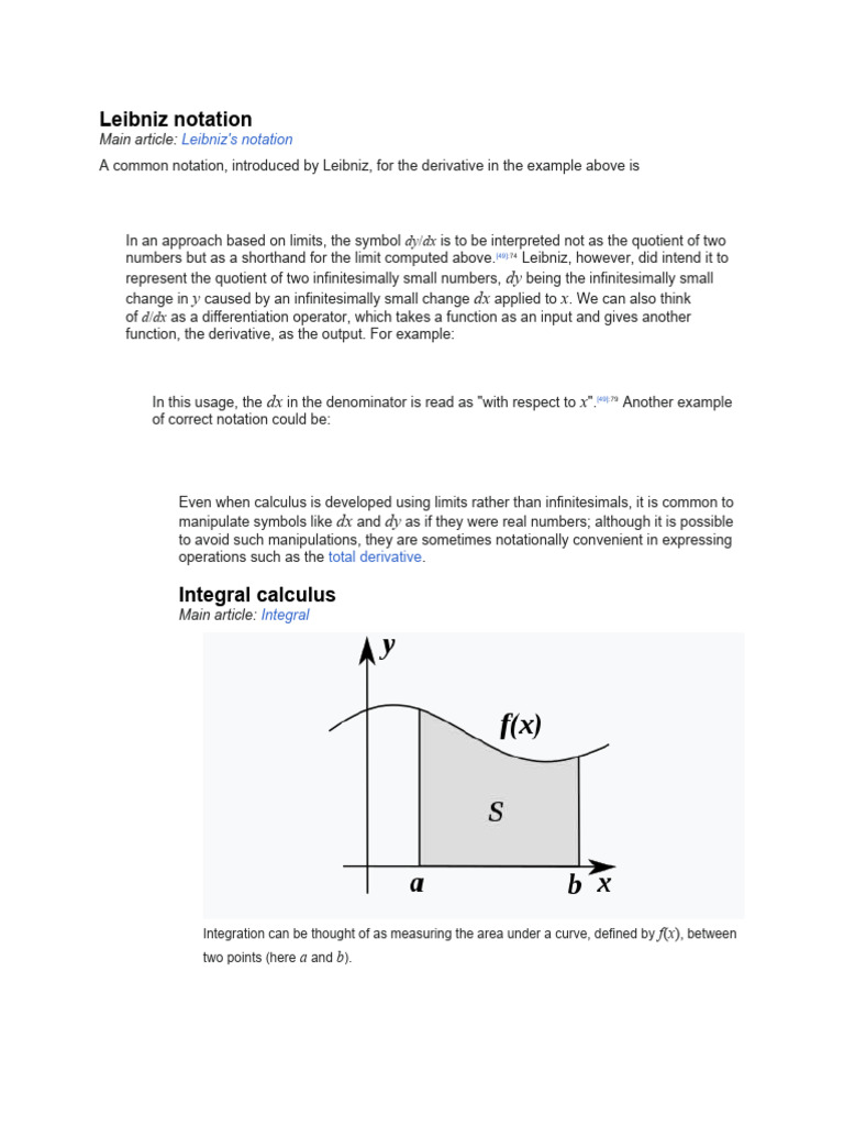 Leibniz notation of calculus pdf integral calculus