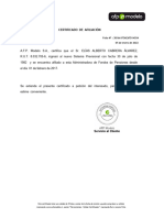 Certificado de Afiliación AFPModelo