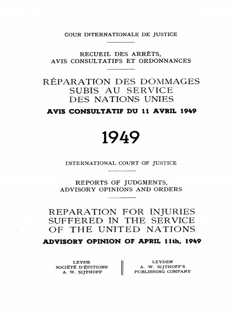 ICJ Advisory Opinion on UN Reparations | PDF | International Law | Rights