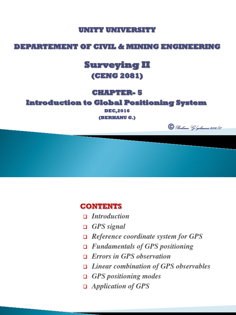 Introduction to GPS in Surveying II | PDF | Global Positioning System ...