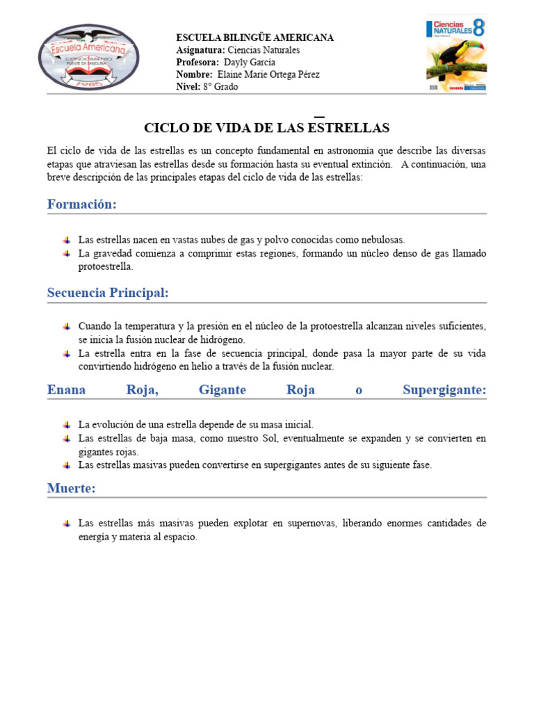 Ciclo de Las Estrellas | PDF | Estrellas | Supernova