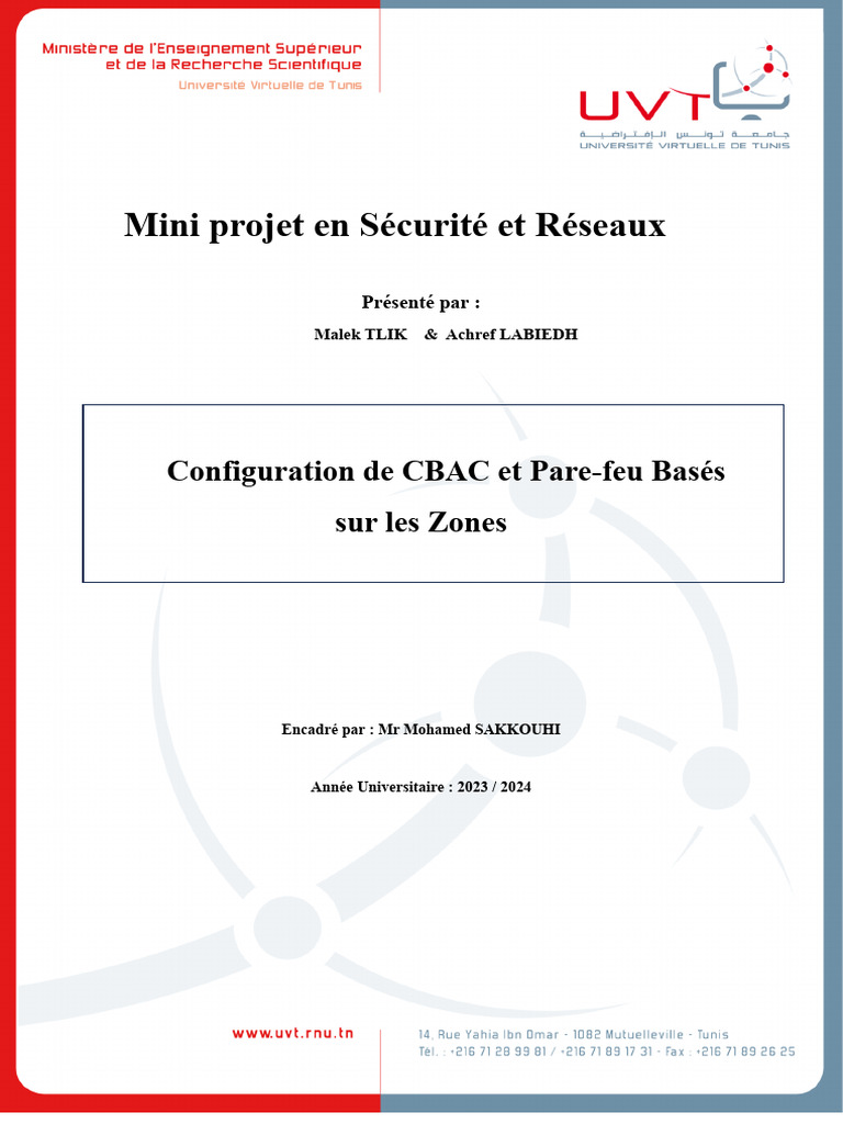 Sécurisation des Réseaux : CBAC et ZBF | PDF | Pare-feu (informatique ...