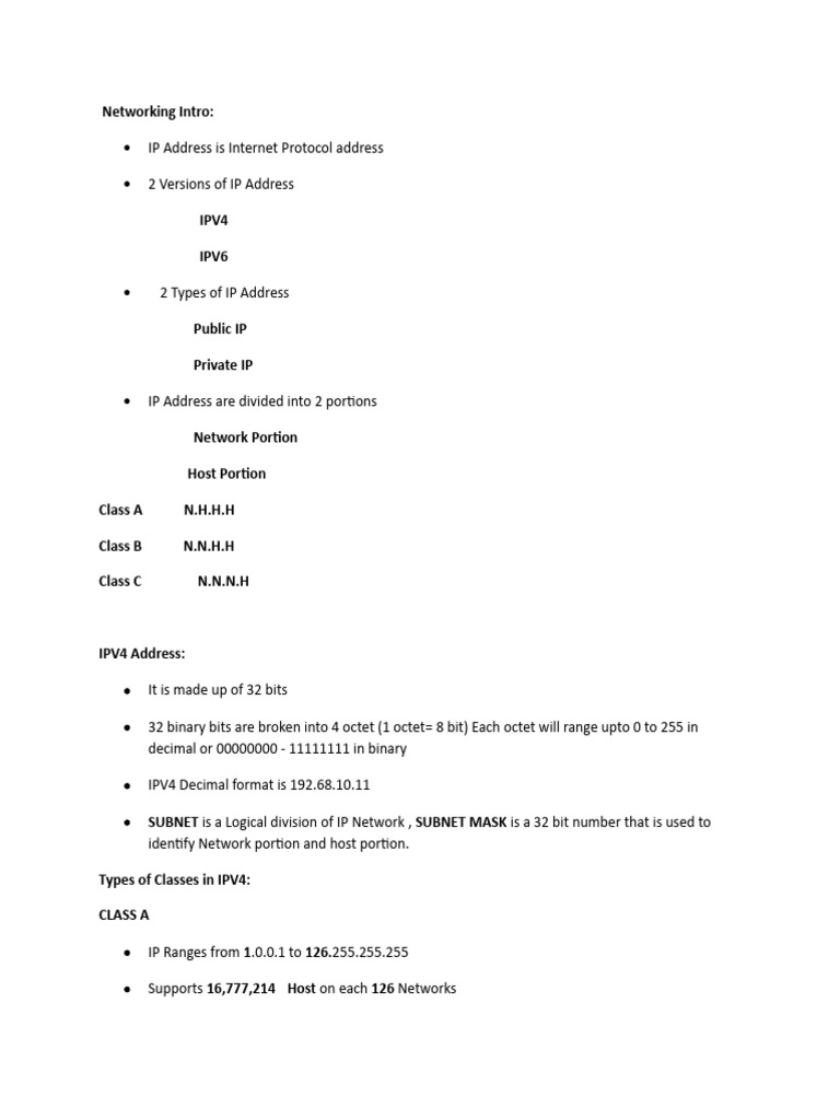 Networking Classes PDF