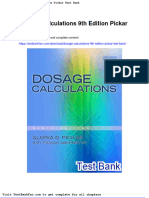 Full Download Dosage Calculations 9th Edition Pickar Test Bank