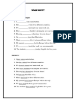 Worksheet: Present Perfect Simple