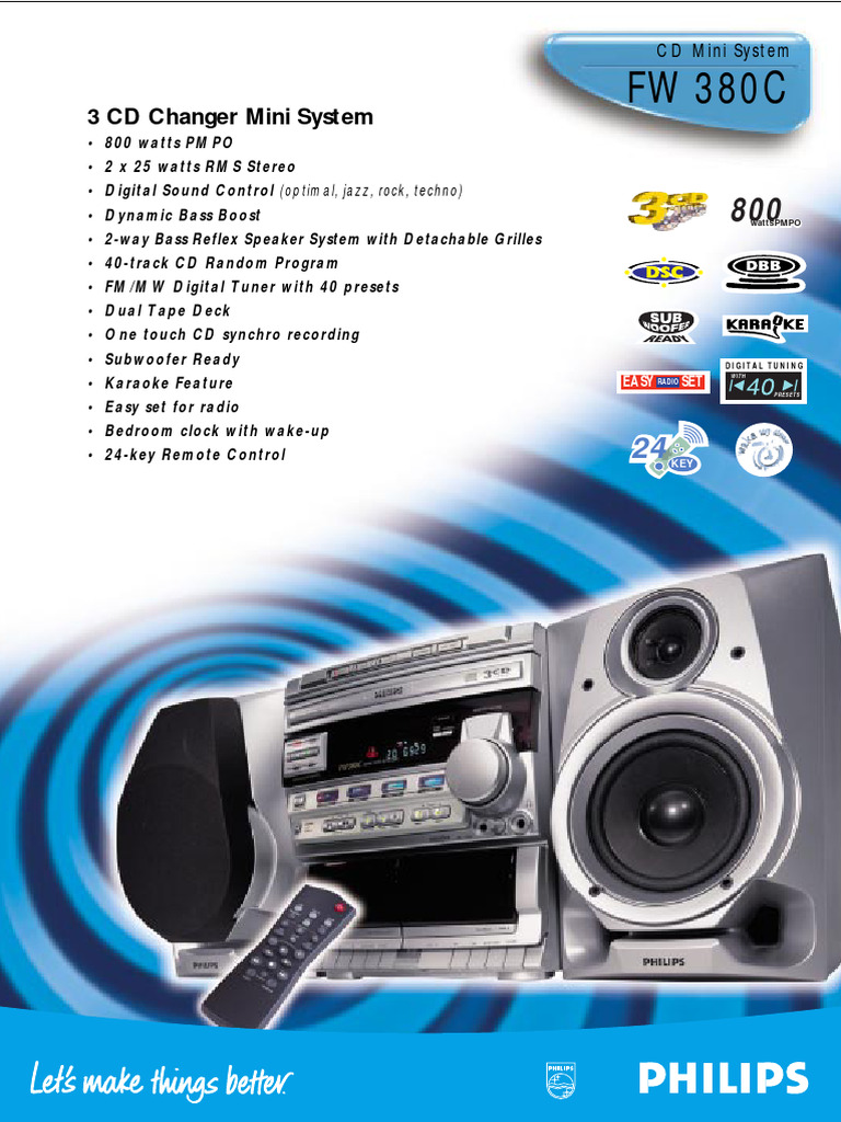 Philips - FW 380 C | PDF | Loudspeaker | Audio Electronics