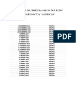 Programa de Limpieza Salon Del Reino