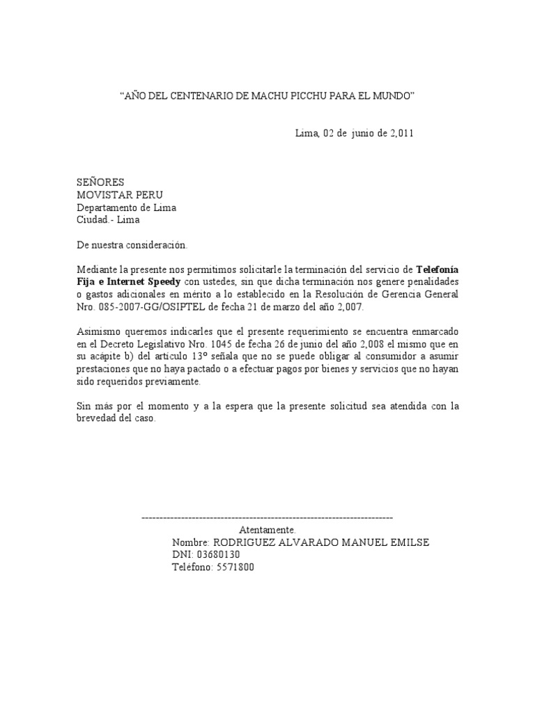 Carta de desafiliación de seguro