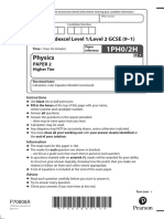 1ph0 June 2022 QP 2h Edexcel Gcse Physics