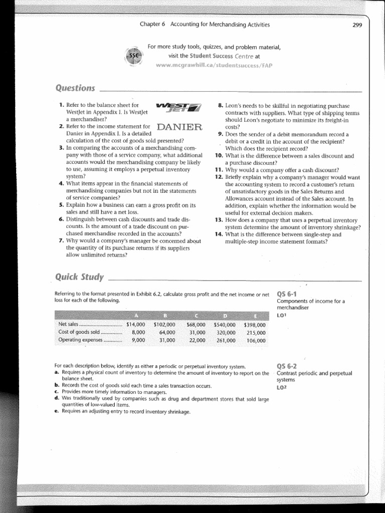 06 Accounting For Merchandising Activities Questions PDF